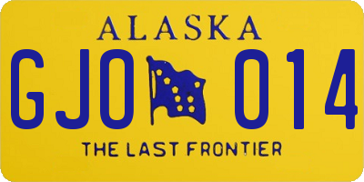 AK license plate GJO014