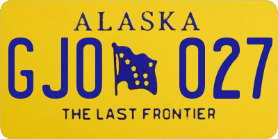 AK license plate GJO027