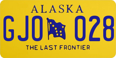 AK license plate GJO028