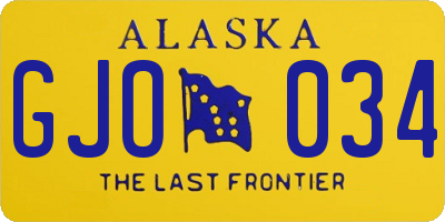AK license plate GJO034