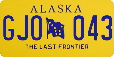 AK license plate GJO043
