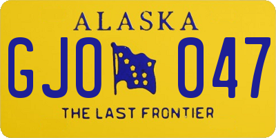AK license plate GJO047