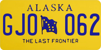 AK license plate GJO062