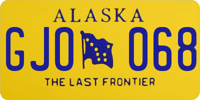 AK license plate GJO068