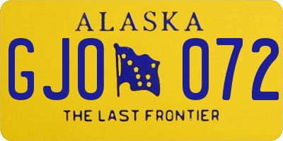 AK license plate GJO072