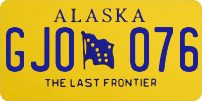 AK license plate GJO076