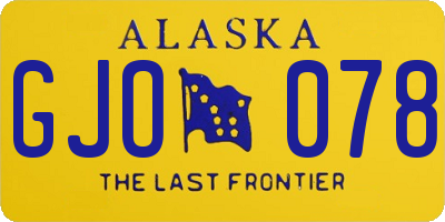 AK license plate GJO078