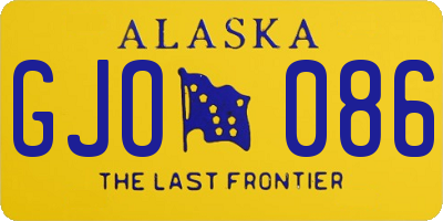 AK license plate GJO086