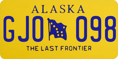 AK license plate GJO098