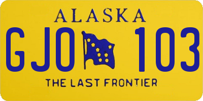 AK license plate GJO103