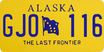 AK license plate GJO116