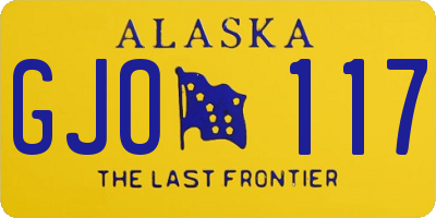 AK license plate GJO117