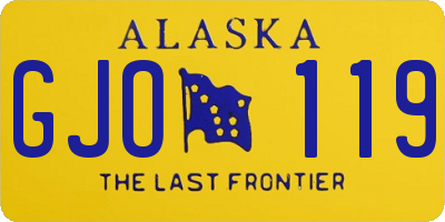AK license plate GJO119