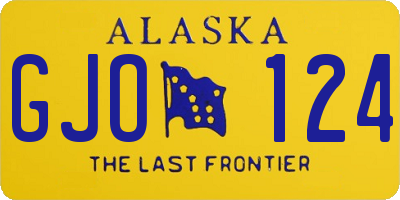 AK license plate GJO124
