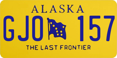 AK license plate GJO157