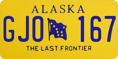 AK license plate GJO167