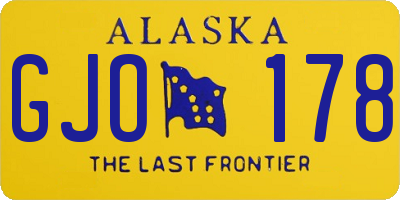 AK license plate GJO178