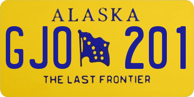 AK license plate GJO201