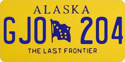 AK license plate GJO204