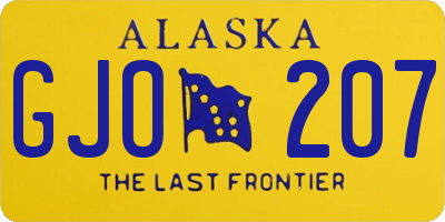 AK license plate GJO207