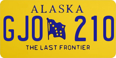 AK license plate GJO210