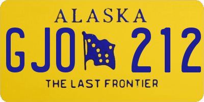 AK license plate GJO212