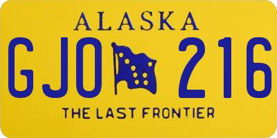 AK license plate GJO216