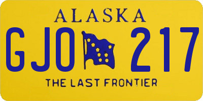 AK license plate GJO217