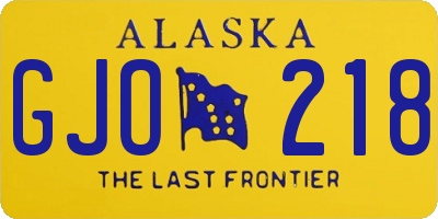 AK license plate GJO218