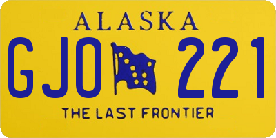 AK license plate GJO221