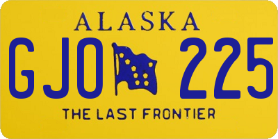AK license plate GJO225