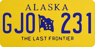 AK license plate GJO231