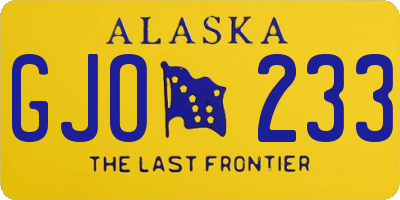 AK license plate GJO233