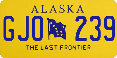 AK license plate GJO239