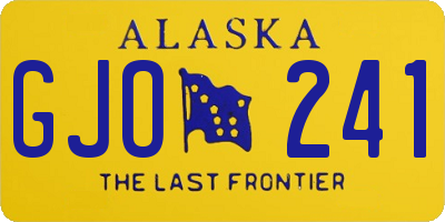 AK license plate GJO241