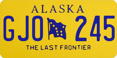 AK license plate GJO245