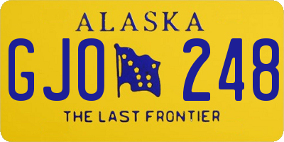 AK license plate GJO248