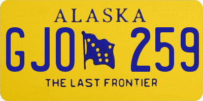 AK license plate GJO259