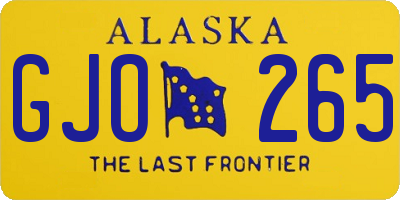 AK license plate GJO265