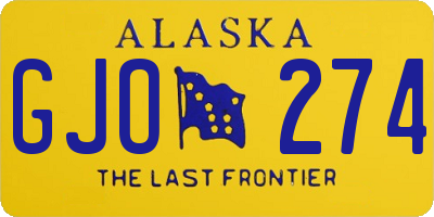 AK license plate GJO274
