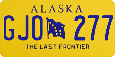 AK license plate GJO277