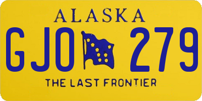 AK license plate GJO279