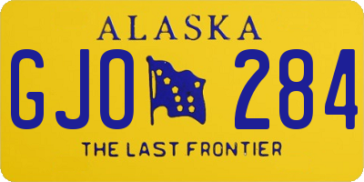 AK license plate GJO284