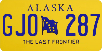 AK license plate GJO287