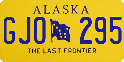 AK license plate GJO295