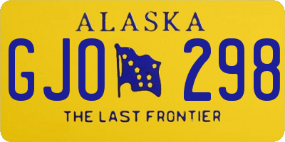 AK license plate GJO298