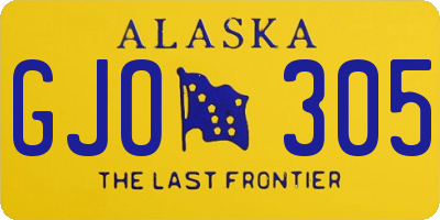 AK license plate GJO305