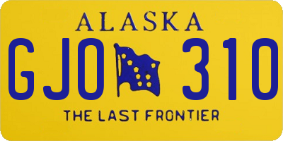 AK license plate GJO310