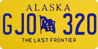 AK license plate GJO320