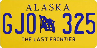 AK license plate GJO325